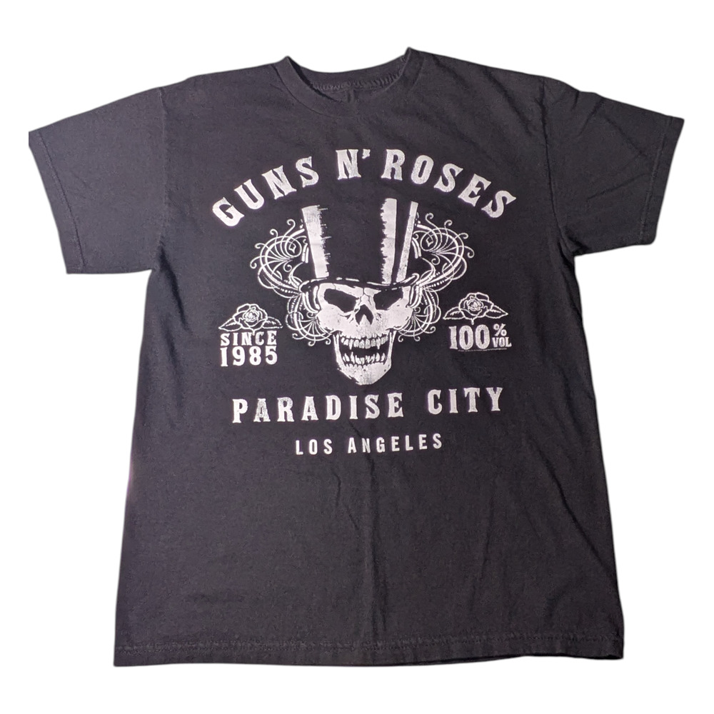 Guns N Roses-T Shirt - Paradise City Band Logo - Size Med Men's Black - Concert